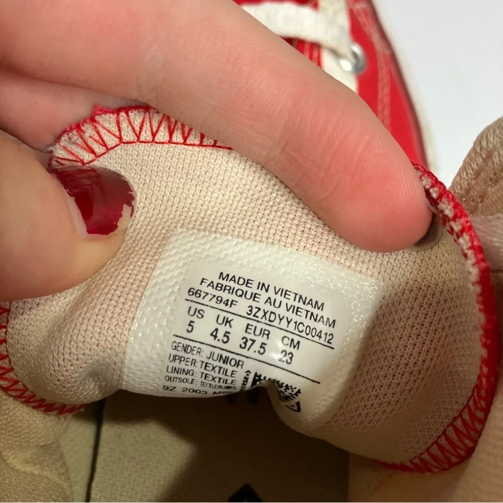 Converse American flag hightop sneakers‎ red white & blue size 5 youth